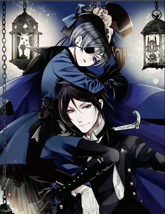 Hai chàng trai anime trong bộ trang phục quý tộc