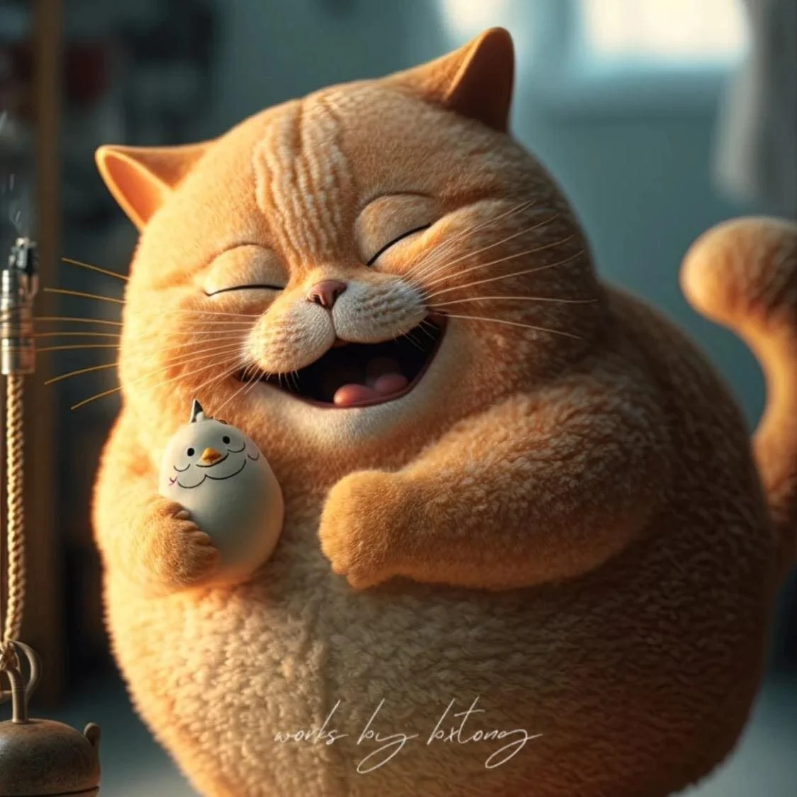 Hinh meo cute map map dang cuoi tuoi