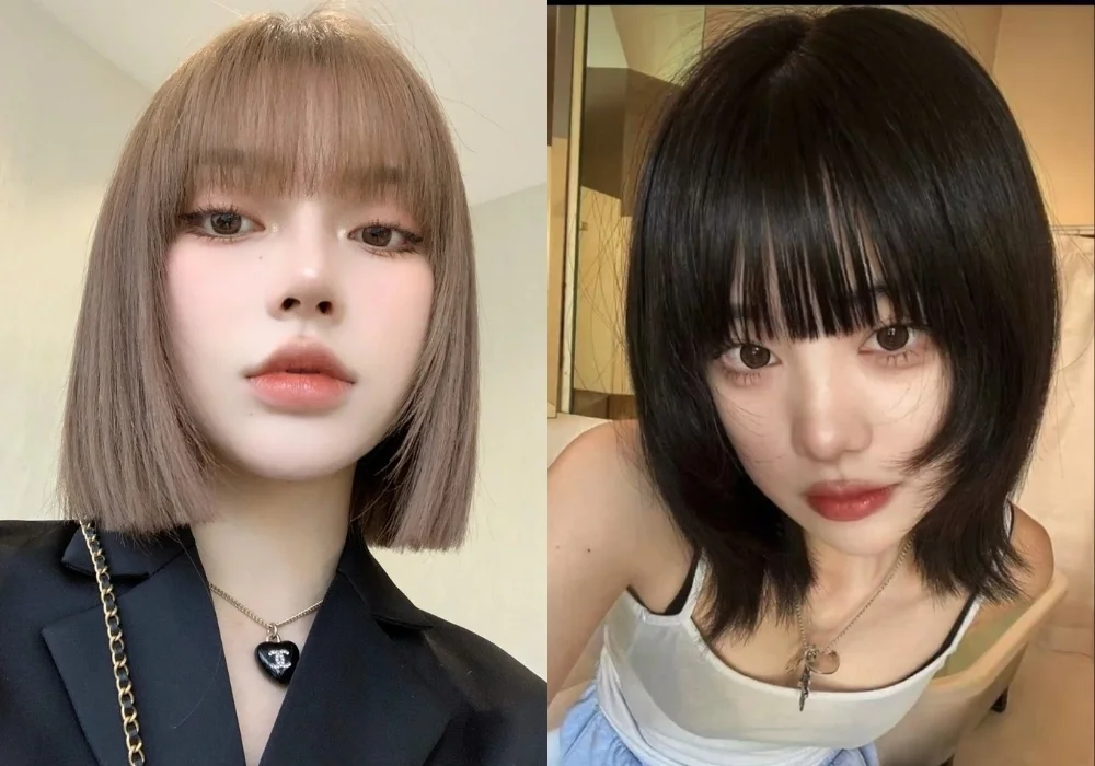Tóc ngắn với tóc mái bằng thêm nét mềm mại