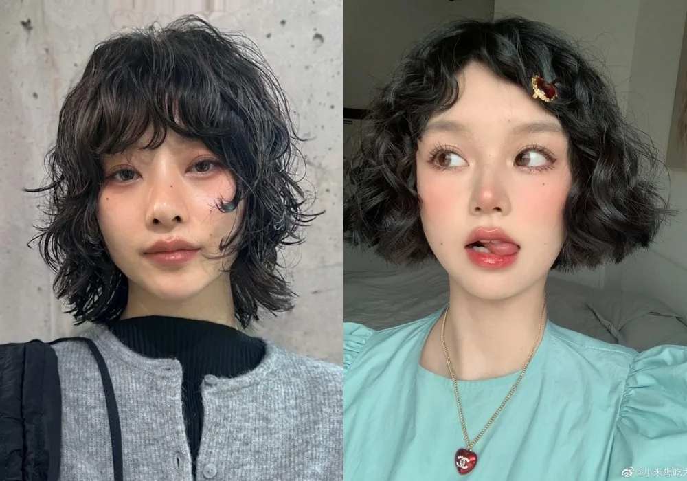 Mẫu tóc xoăn ngắn cả đầu
