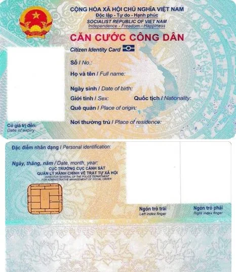 Mẫu thẻ căn cước công dân gắn chip chính thức