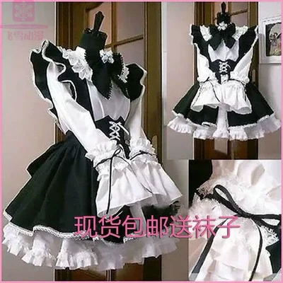 Trang phục hầu gái trắng đen cosplay dễ thương Nhật Bản trang phục hầu gái Nhật