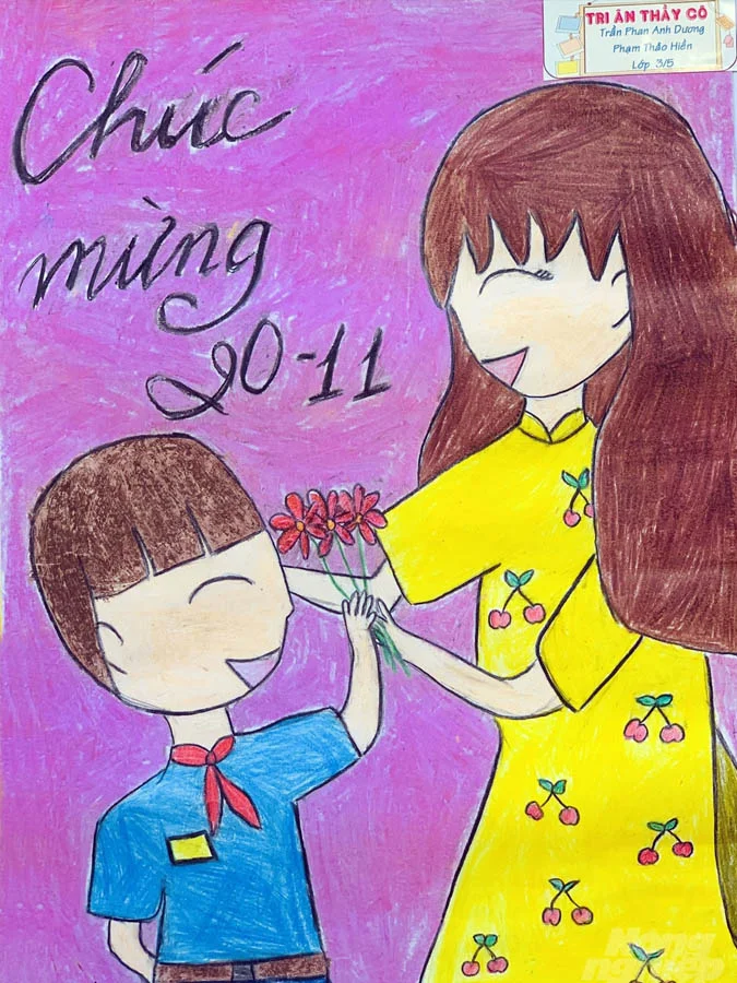 141+ mẫu tranh vẽ 20/11 ấn tượng nhất