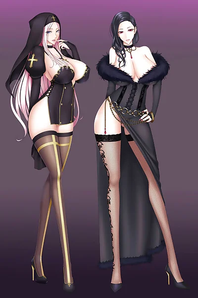 Hình ảnh minh họa nhân vật nữ theo phong cách hentai nữ tu đầy gợi cảm và ấn tượng