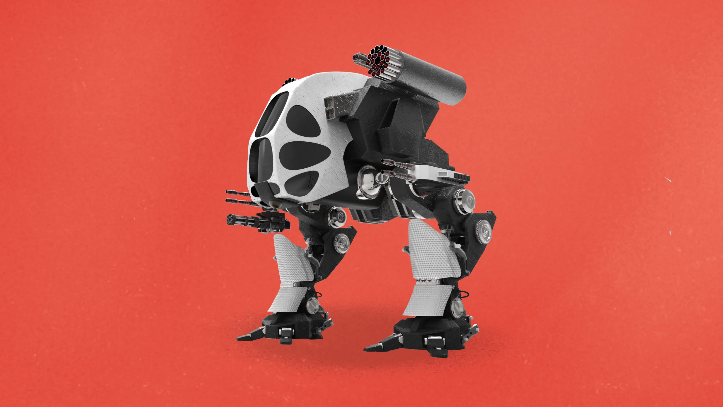 Robot chiến đấu khoa học viễn tưởng trên nền đỏ, một trong top 36 ảnh đại diện đẹp