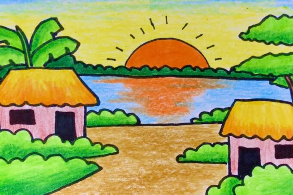 Cách vẽ tranh đề tài tự do sáng tạo, đơn giản hot nhất năm 2024 (2)