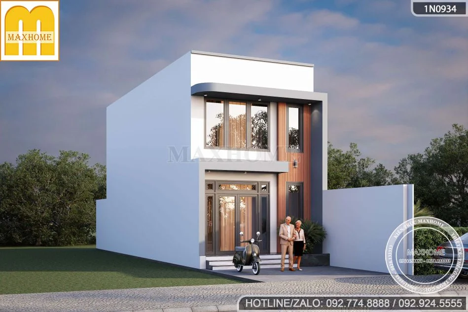 Phối cảnh 3D mẫu nhà gác lửng đẹp thiết kế hiện đại sang trọng