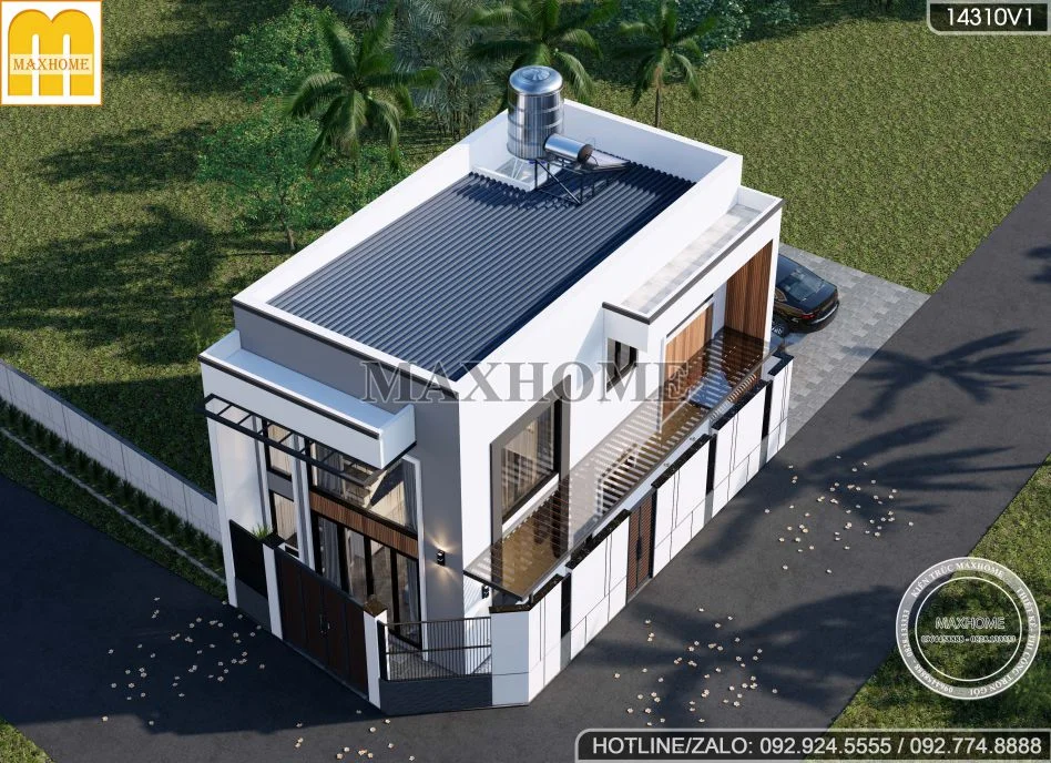Mẫu nhà gác lửng đẹp hiện đại với thiết kế kiến trúc sang trọng