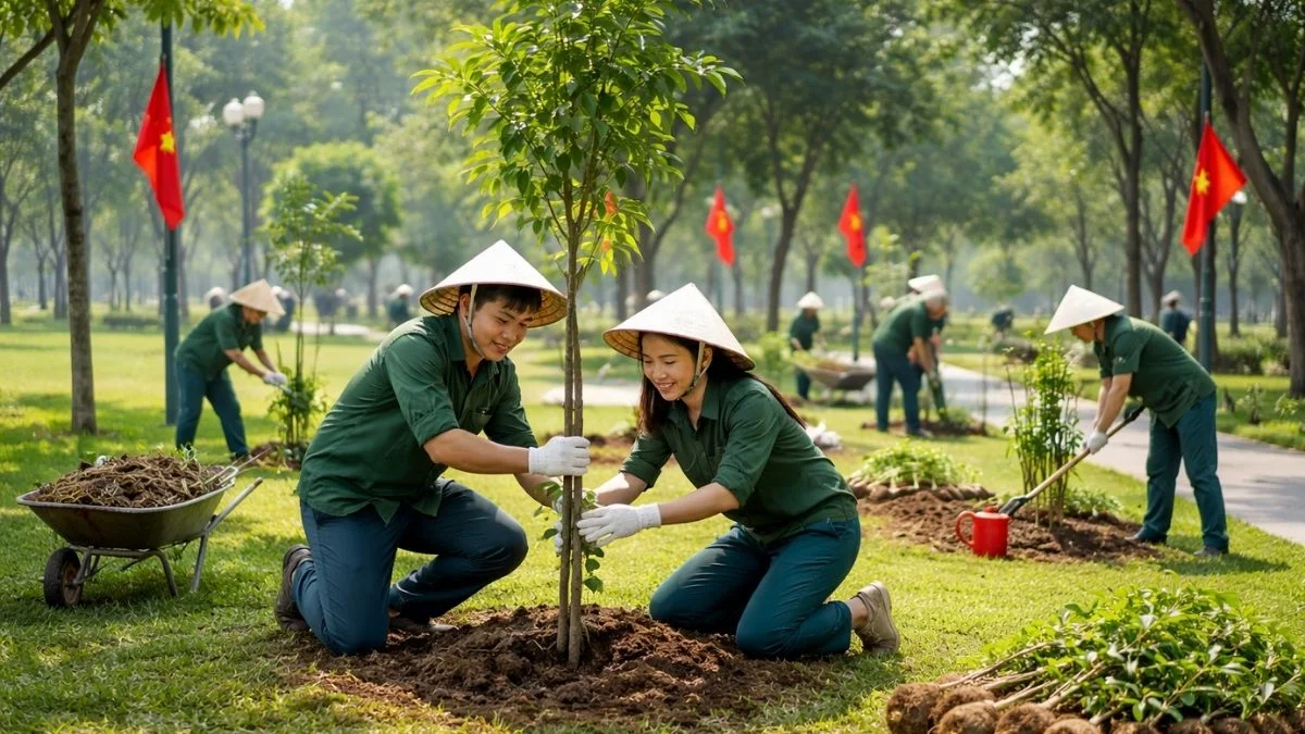 Hình ảnh trồng cây trong công viên - 10