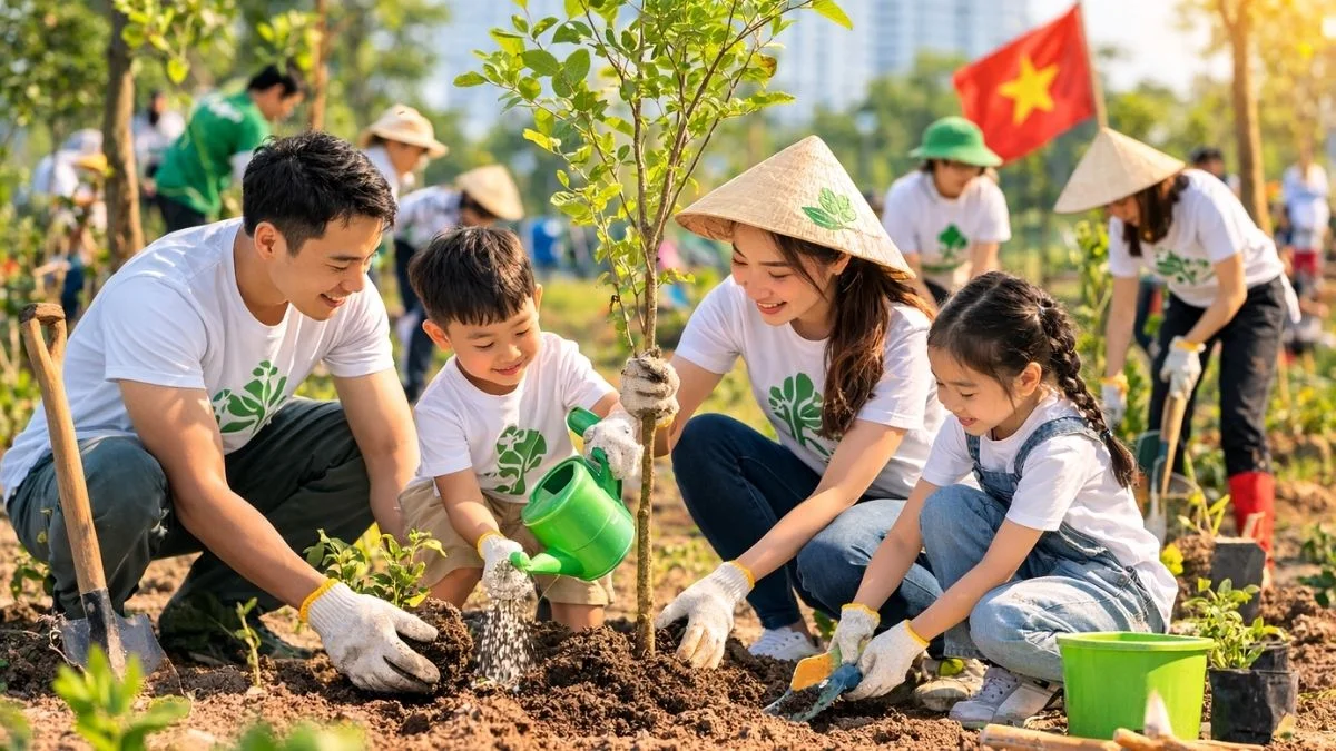 Hình ảnh trồng cây trong công viên - 4