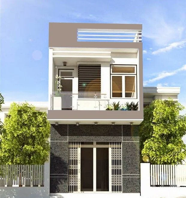 mẫu nhà ống 2 tầng đơn giản thiết kế hiện đại 17