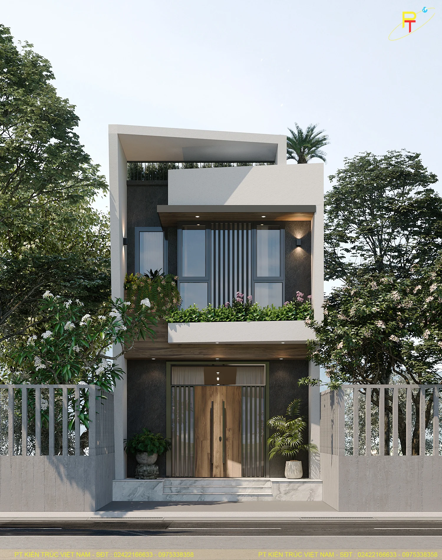 Top 1 Mẫu Thiết Kế Nhà Ống 2 Tầng Đẹp Hiện Đại 2025 - PT Kiến Trúc Việt Nam
