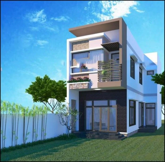 mẫu nhà ống 2 tầng đơn giản thiết kế hiện đại 20