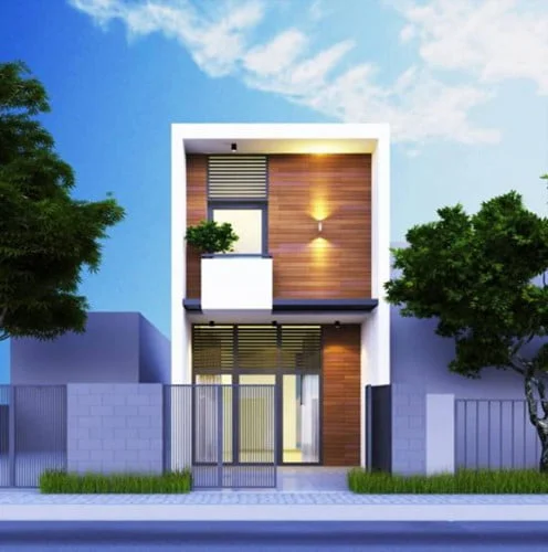 mẫu nhà ống 2 tầng đơn giản thiết kế hiện đại 9