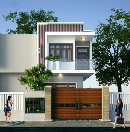 mẫu nhà ống 2 tầng đơn giản thiết kế hiện đại 15