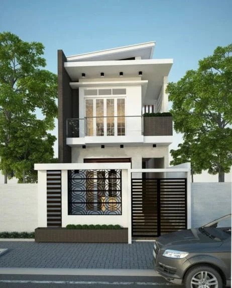mẫu nhà ống 2 tầng đơn giản thiết kế hiện đại 11