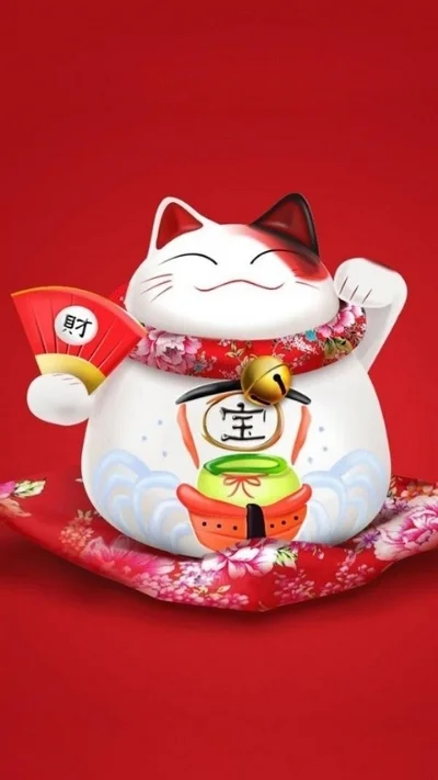 Hình nền mèo Thần Tài cho điện thoại