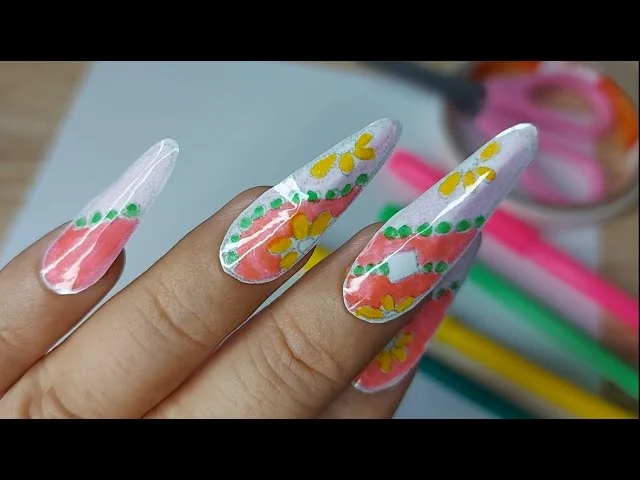 Nhà thiết kế Móng tay giả - Tự làm sticker móng tay bằng Giấy, Bút màu, Băng keo siêu dễ & đẹp nhé - YouTube