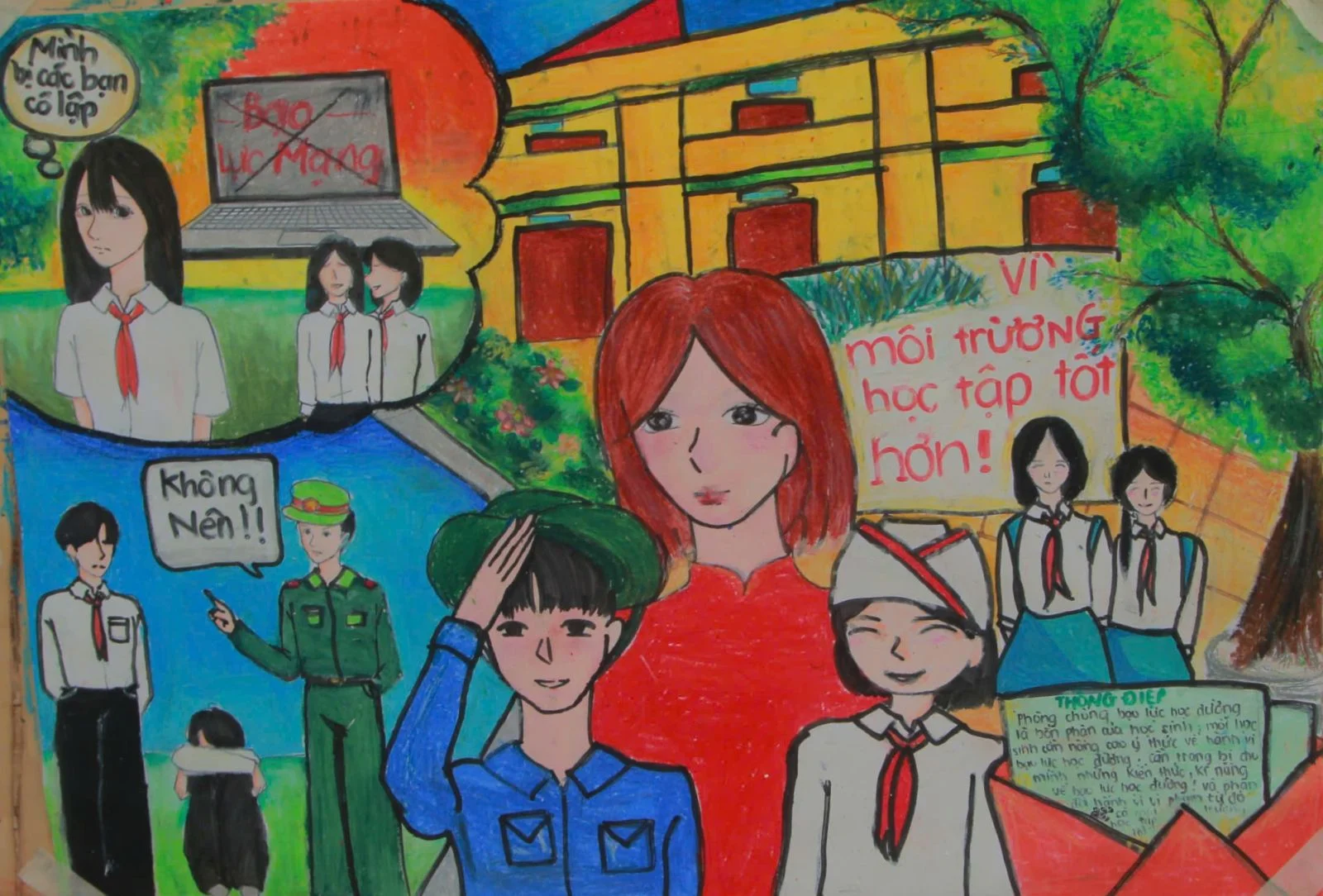 Chung tay nói không với bạo lực học đường qua từng nét vẽ