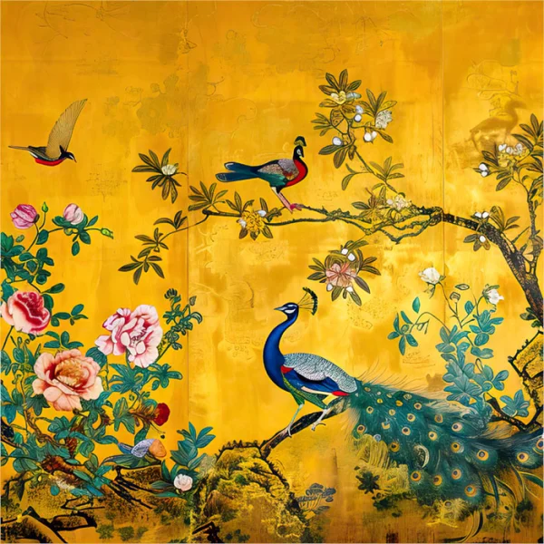 Tranh khổng tước chim công khổ lớn dán tường treo tường