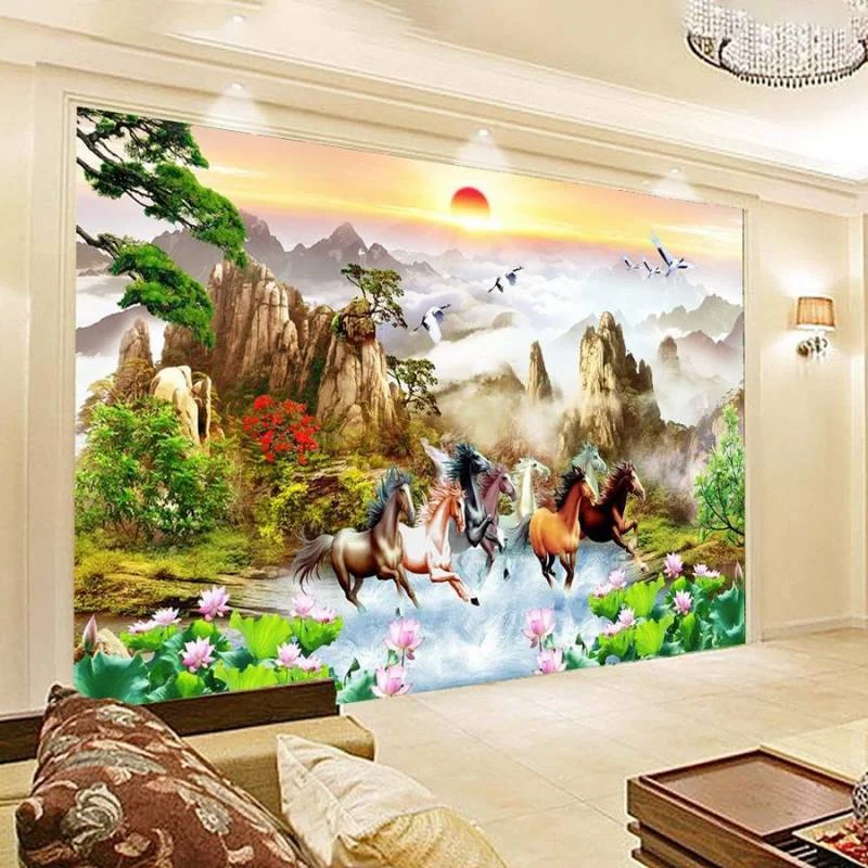 Tranh Dán Tường Phong Thủy Rước Tài Lộc Vào Nhà