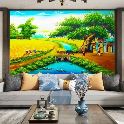 tranh dán tường đồng quê (1)