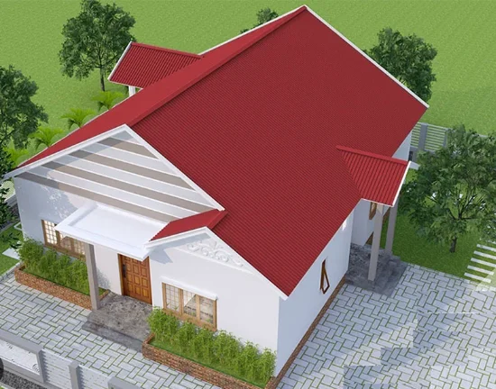 Nhà cấp 4 mái tôn 3 phòng ngủ